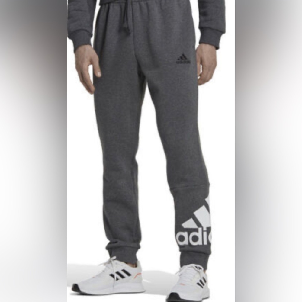 Adidas Charcoal Joggers with Logo Men M